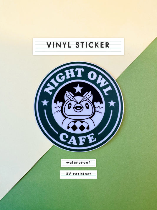 Night Owl Cafe Vinyl Sticker