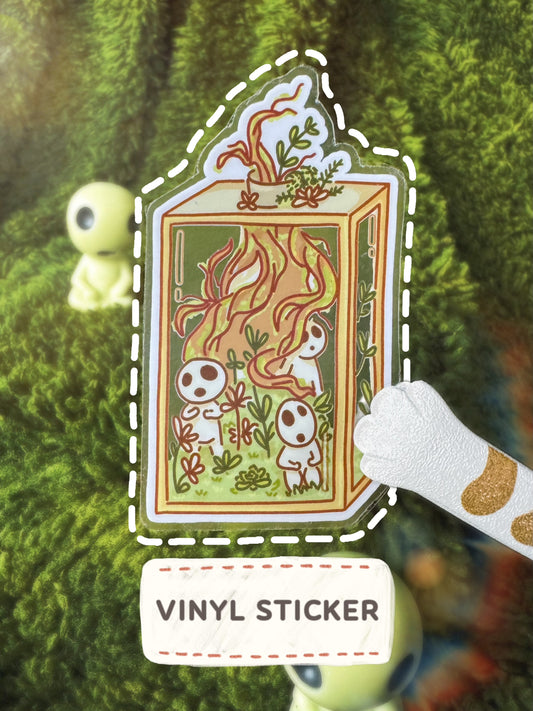 Forest Spirit Terrarium Vinyl Sticker