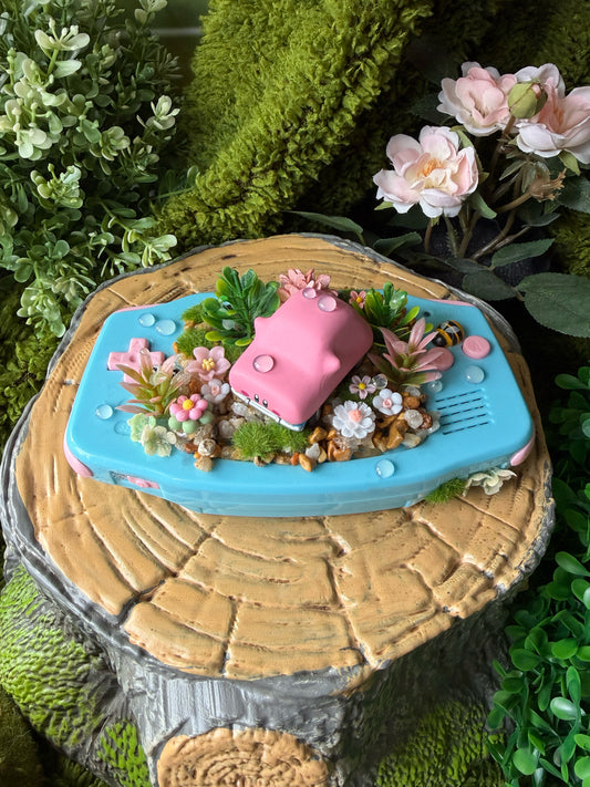 Pink Puff Car GBA Console Terrarium