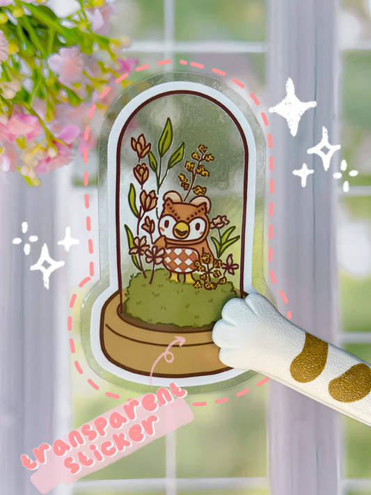 Owl-stronomer Terrarium Transparent Sticker