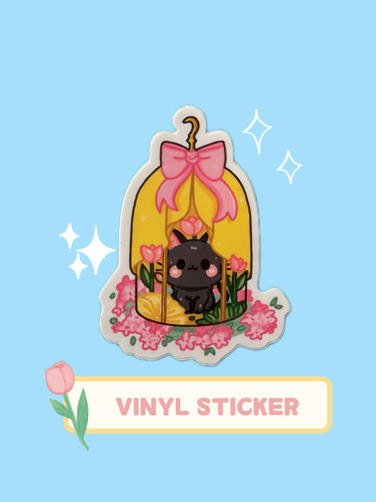 Gentle Cat Cage Vinyl Sticker