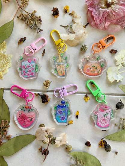 [GACHA] Blooming Teas Acrylic Keychain