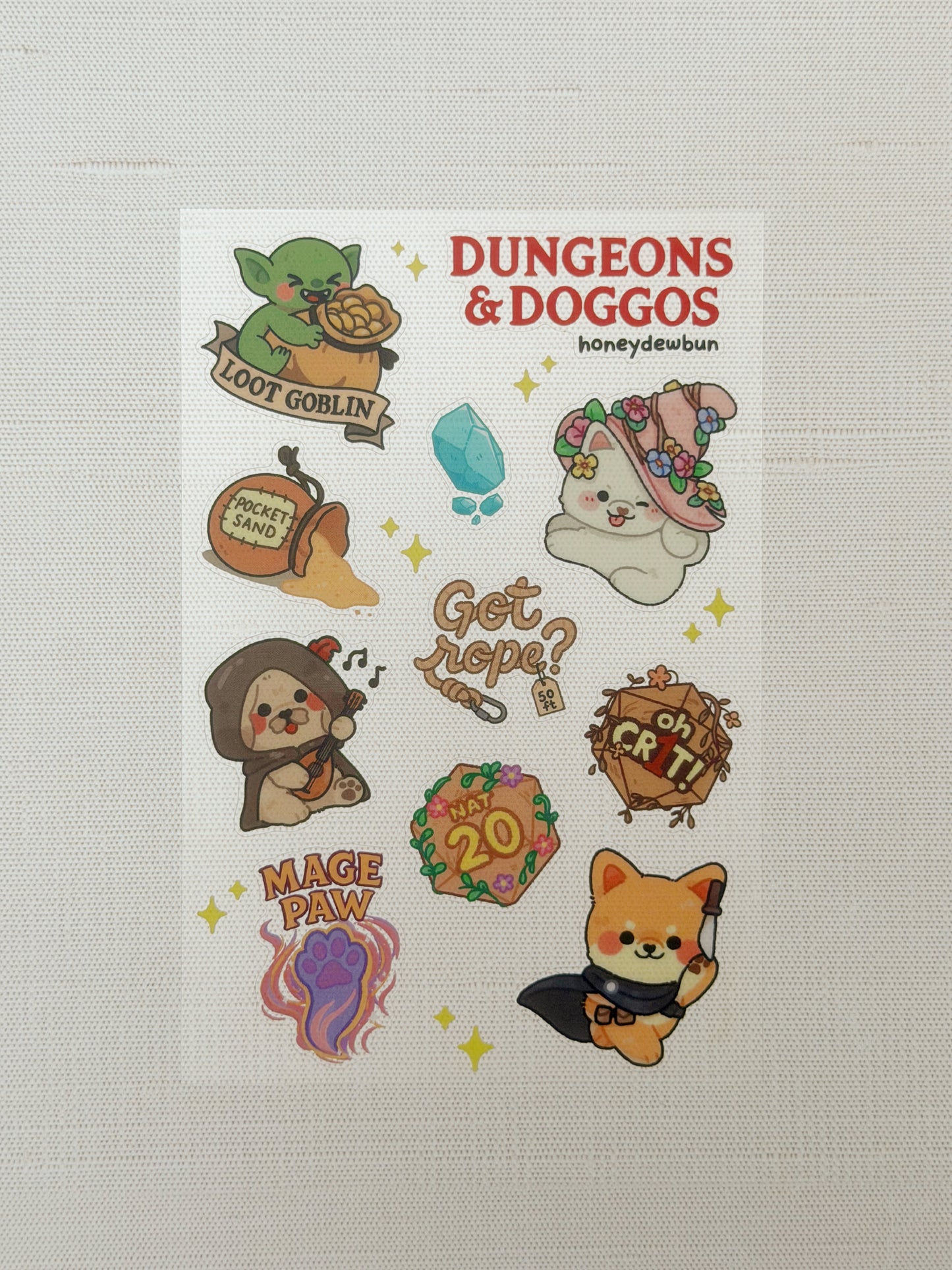 Dungeons & Doggos Sticker Sheet