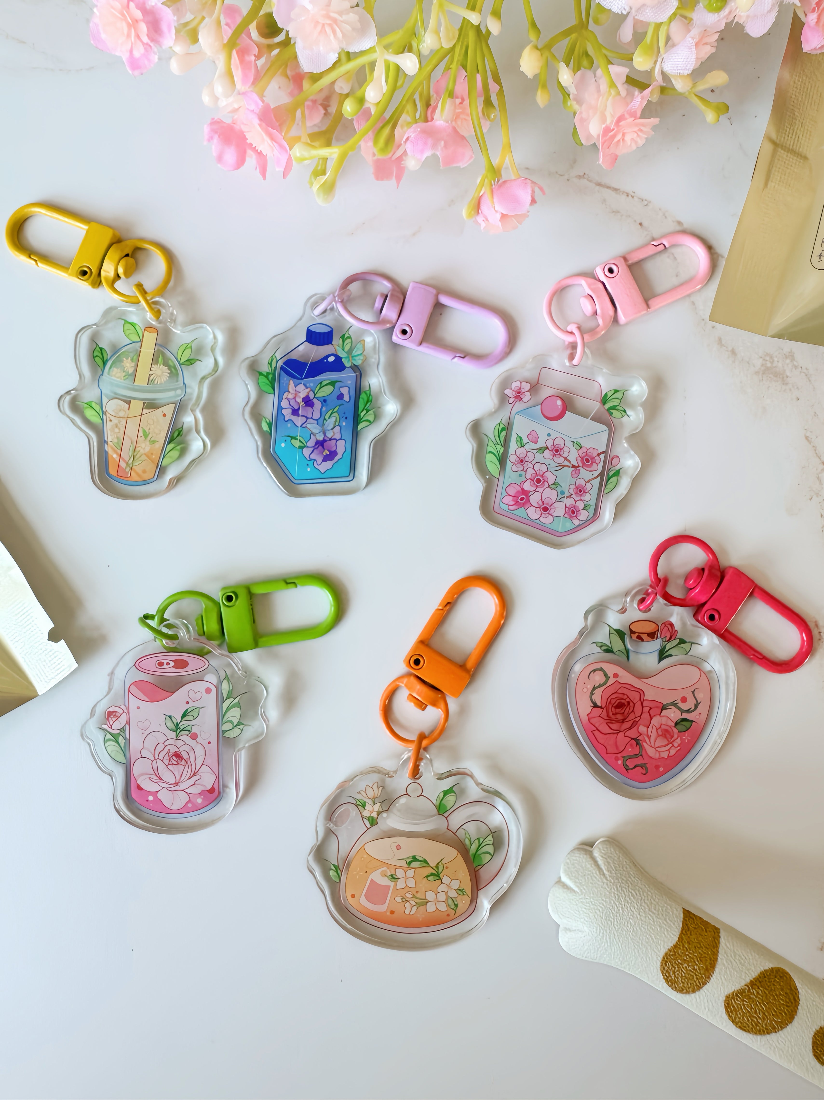GACHA] Petal Pours Acrylic Keychain – honeydewbun
